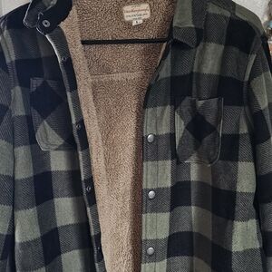 Weatherproof Kids Checkered Jacket - Black and Olive